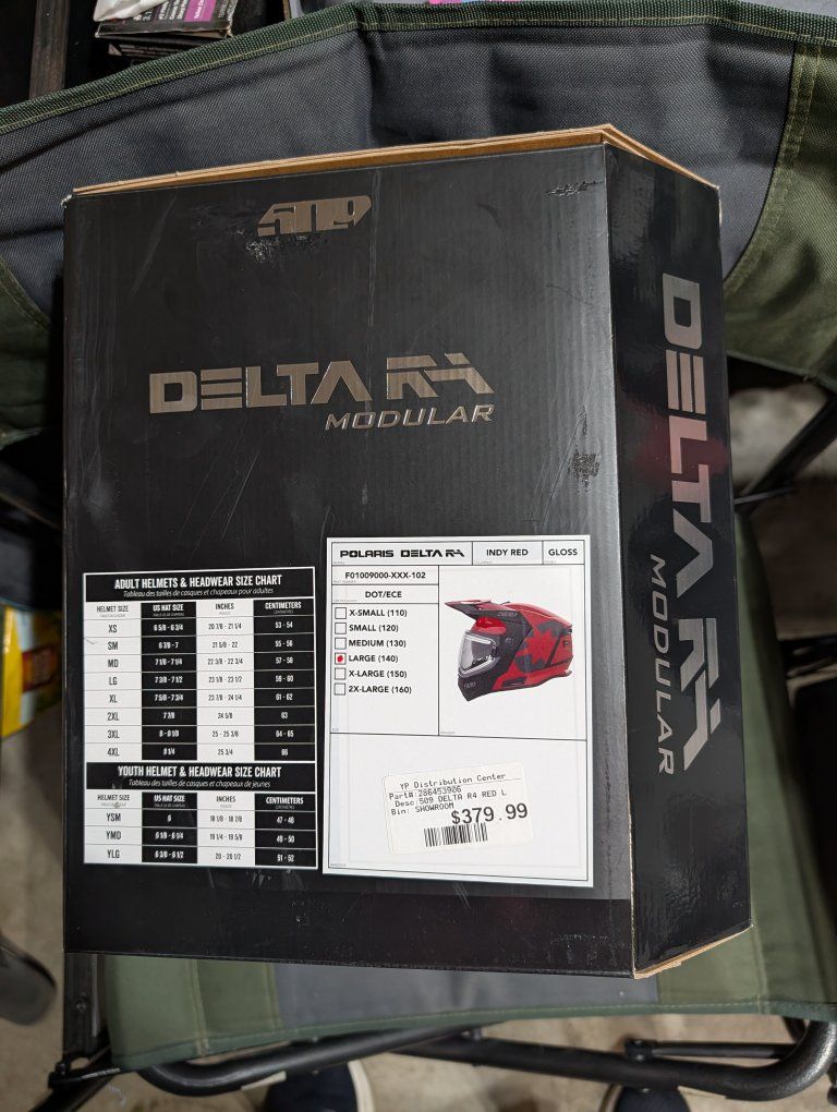 509 Delta R4 Modular Ignite Helmet - Red/Black, Size Large, DOT/ECE Certified, Fog-Free, Fidlock