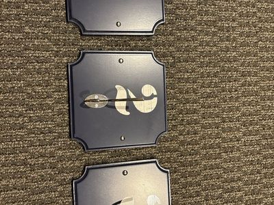 Blue Decorative Wall Hooks with Numbers 1, 2, and 3. New.