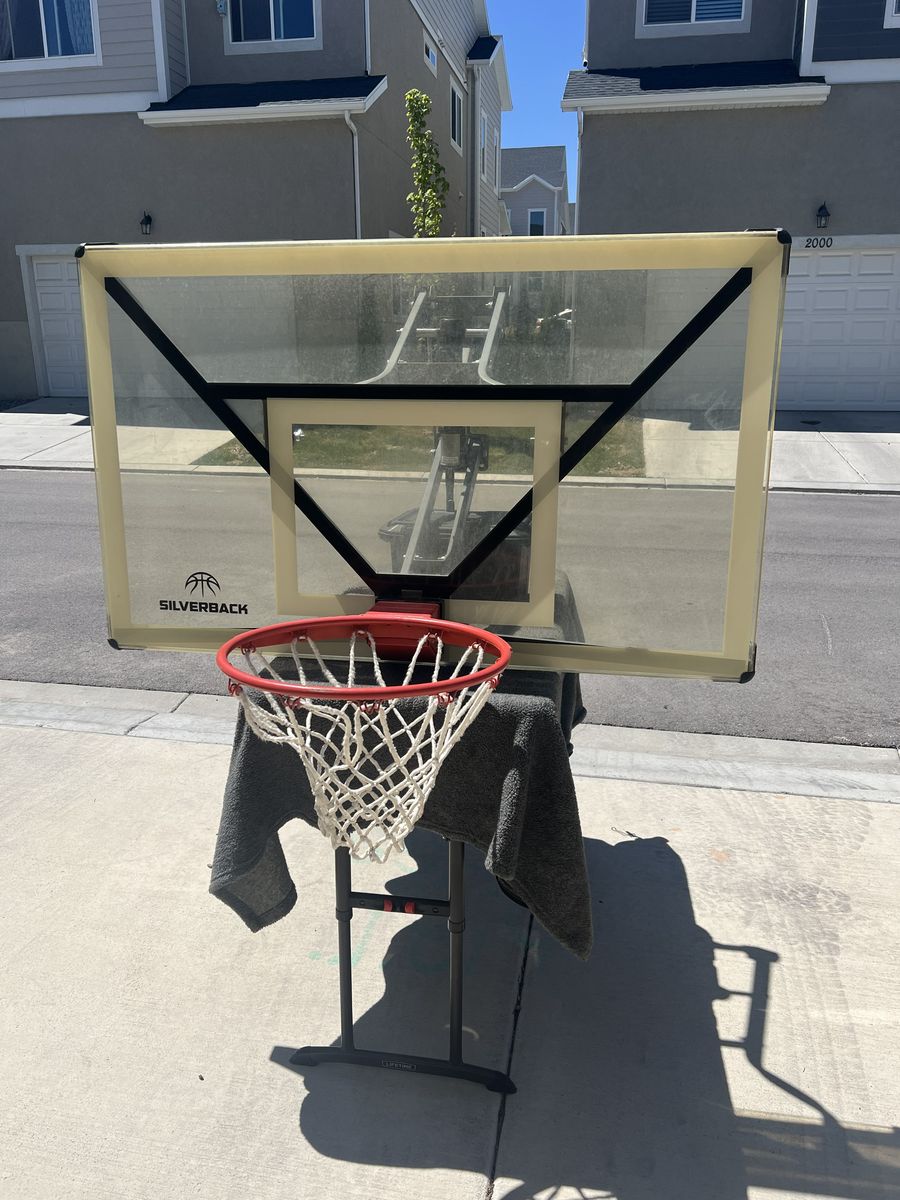 Silverback NXT 54" Adjustable Wall-Mount Basketball Hoop - Backboard & Breakaway Rim