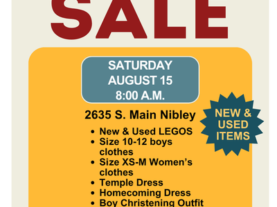 Garage Sale Saturday August 15th