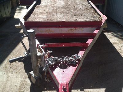 Long sturdy utility trailer with jack