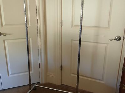 Standard Rod Clothing Garment Rack, Rolling Clothes Organizer on Wheels for Hanging Clothes, Chrome