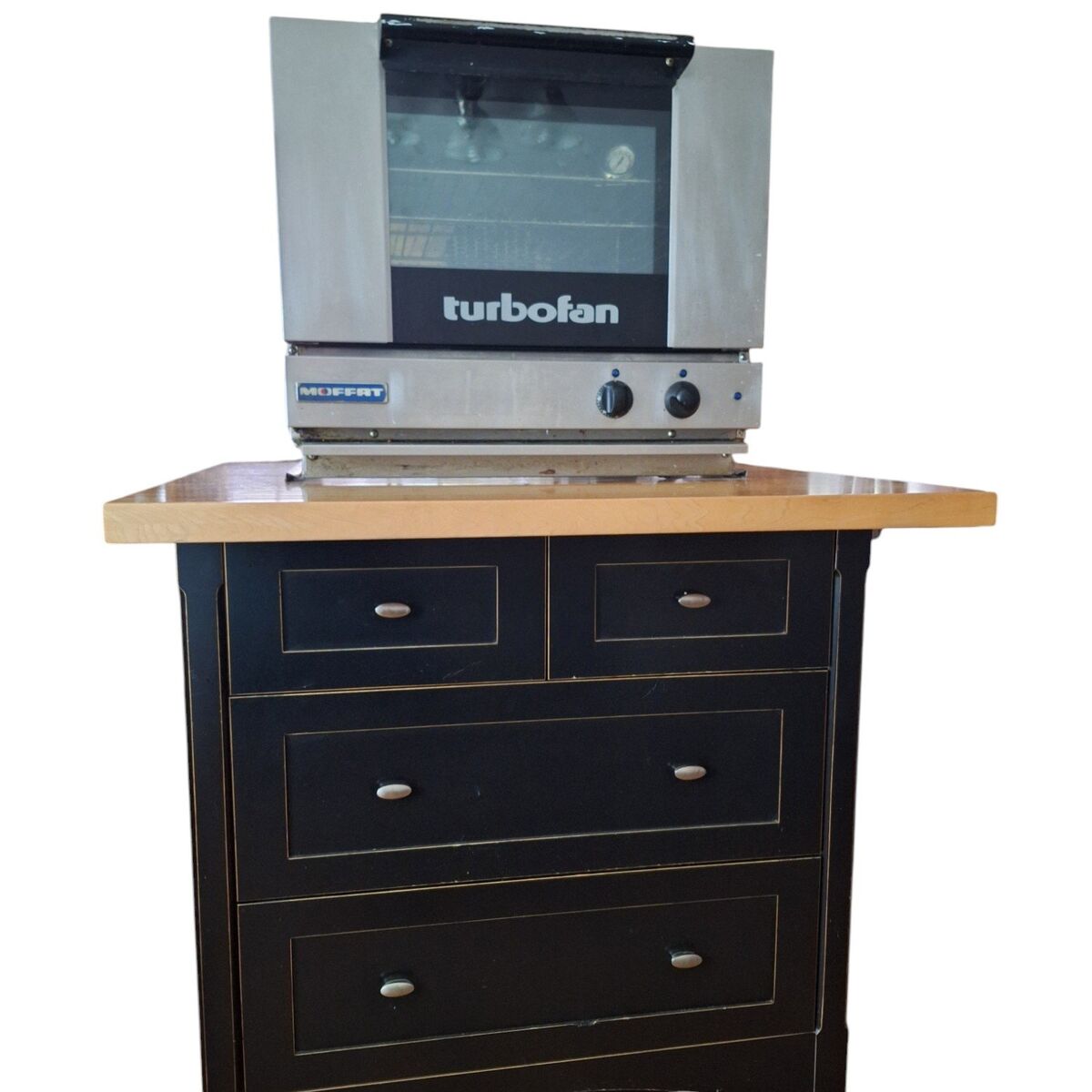 Moffat commercial convection oven & rolling island