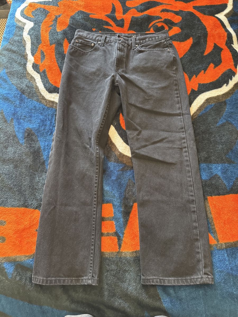 Vintage Black Denim Jeans - Classic Straight Leg Fit, W32 L30, 100% Cotton