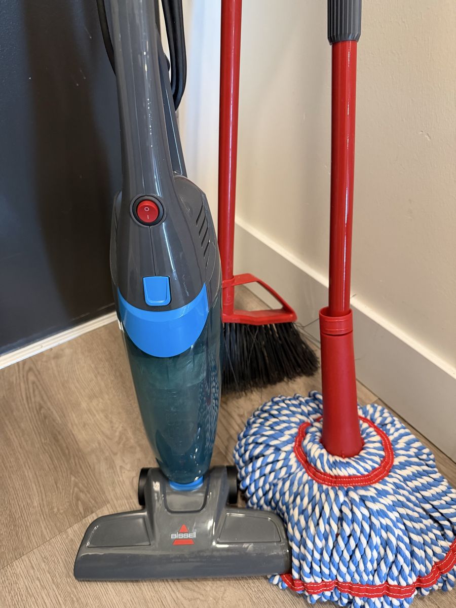 Bissell Featherweight Corded Stick Vacuum with Broom, Dustpan, and Mop Set