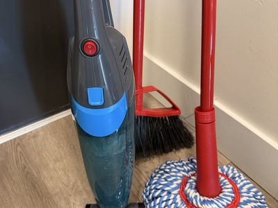 Bissell Featherweight Corded Stick Vacuum with Broom, Dustpan, and Mop Set