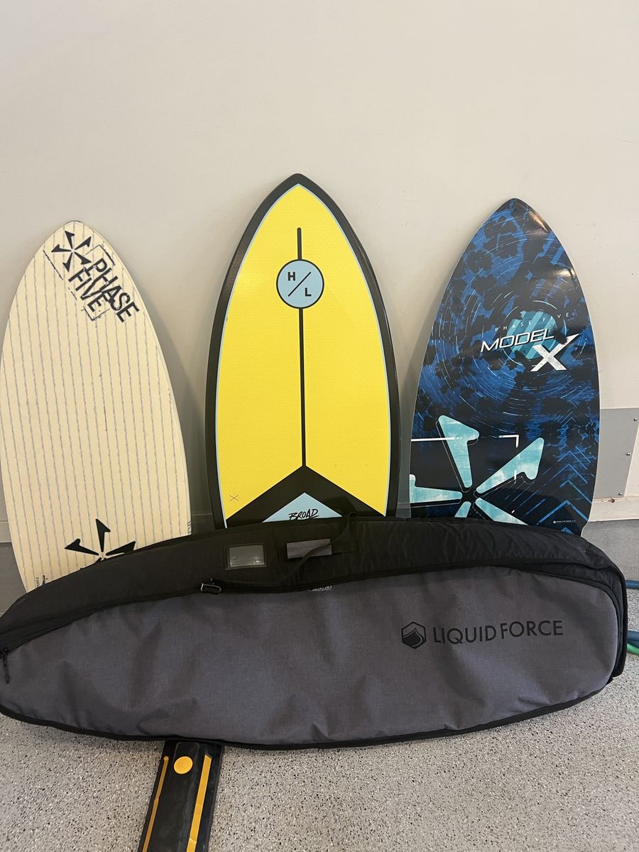 3 Wakesurf Boards – Phase Five & Hyperlite + Liquid Force Travel Bag