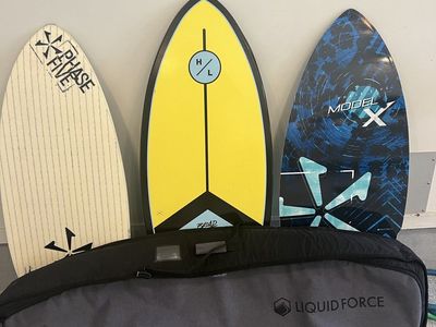 3 Wakesurf Boards – Phase Five & Hyperlite + Liquid Force Travel Bag