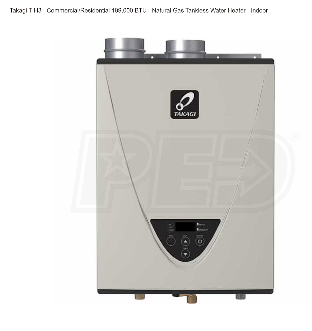 INSTALLED TODAY!  TAKAGI TANKLESS WATER HEATER - LIGHTLY USED - AVAILABLE INSTALLED TODAY!!