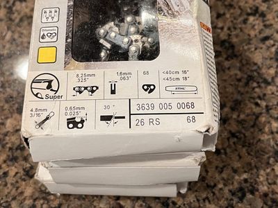3x Stihl Chainsaw Blades 26 RS .325 1.6mm 68 Drive Links New