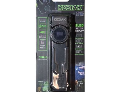 Kodiak Krux 6000 Max Lumen EDC Flashlight OLED Display USB-C