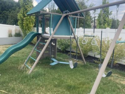 Used Outdoor Kids Swing Set & Slide Playset - Multi-Activity Backyard Play Structure