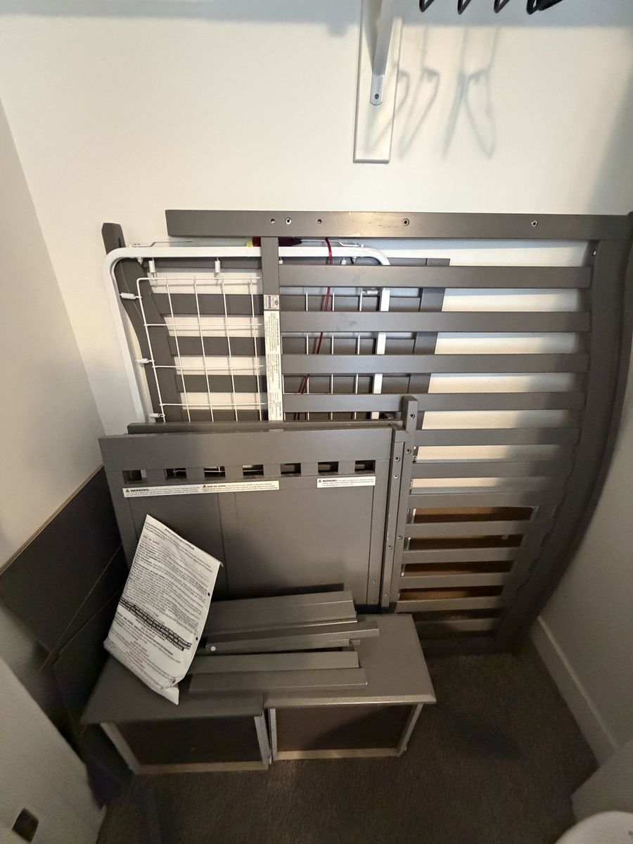 Sorelle Berkley Crib and Changer Gray - Disassembled Furniture