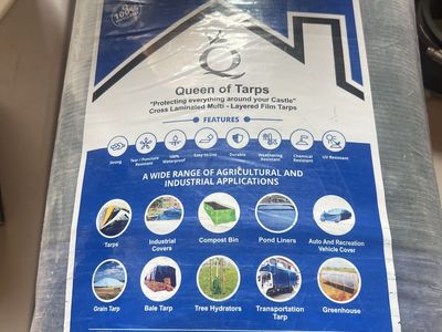 Queen of Tarps Super Duty Tarp, Blue/Green, 20' x 25' - Waterproof, UV Resistant, Durable