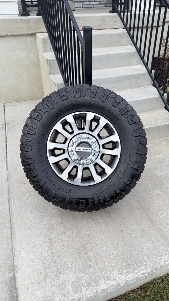 Ford F350 Rims and Tires 295/70R18 Nitto Ridge Grappler Load E
