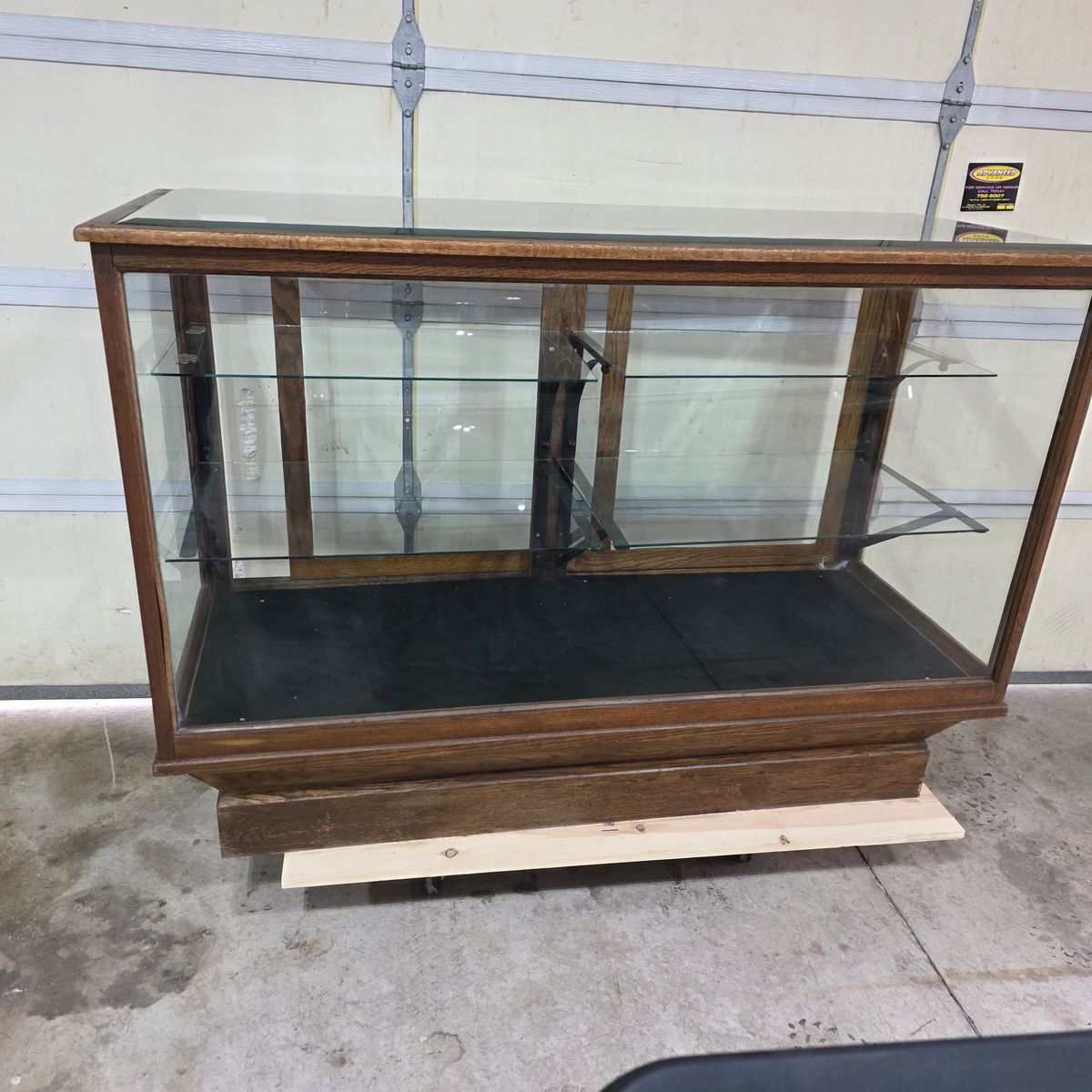 2 Antique Oak Showcases