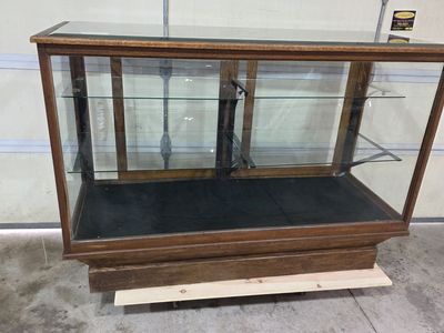 2 Antique Oak Showcases