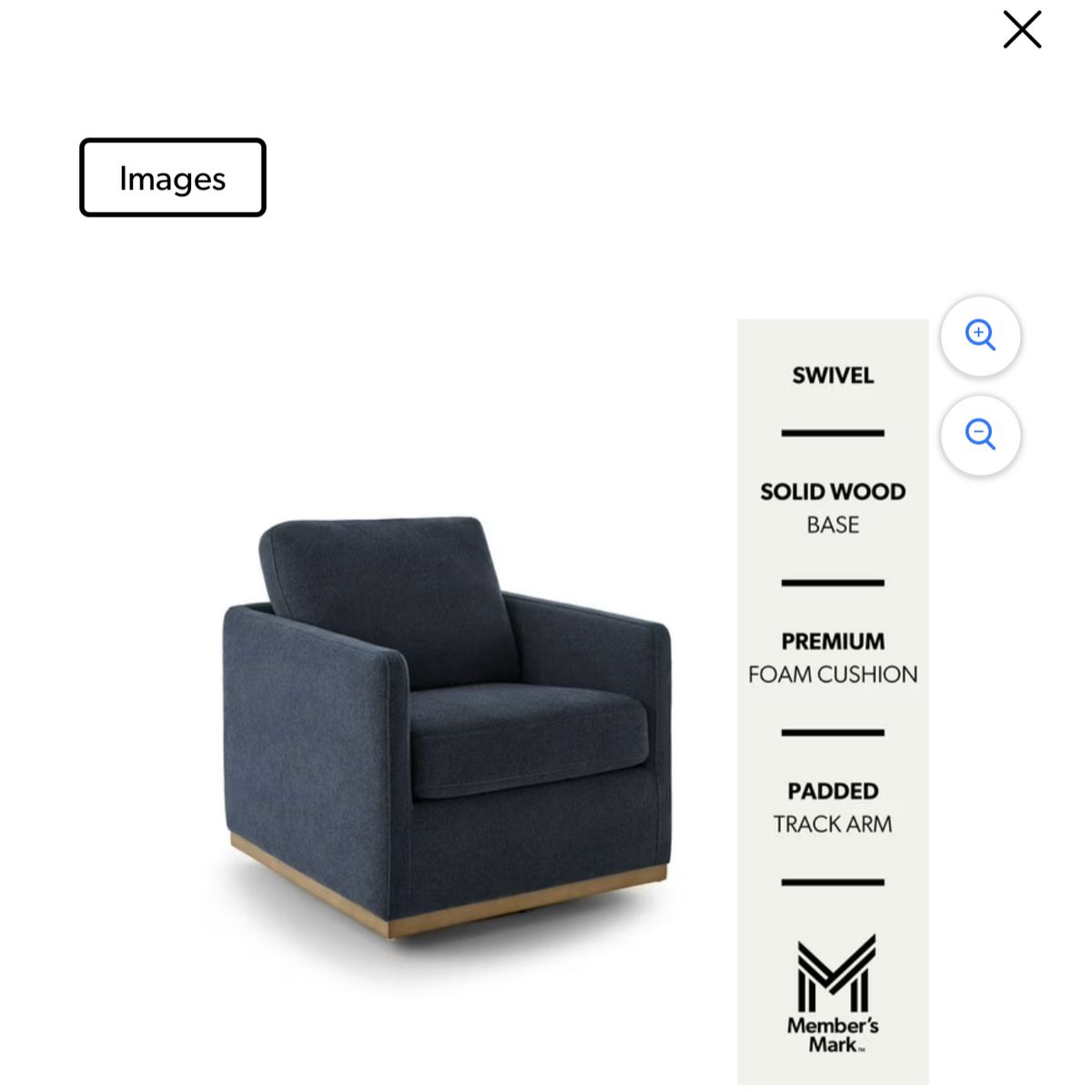 Member’s Mark Swivel Accent Chair –Brand New