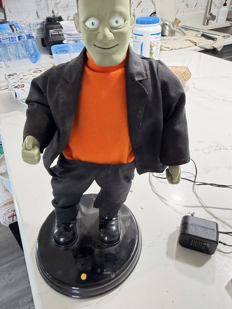 Animated Frankenstein Monster Halloween Prop with Stand and Power Adapter
