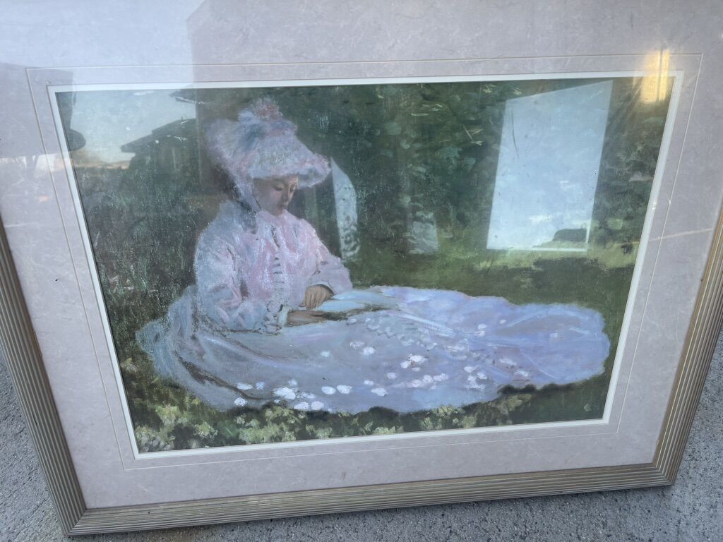 Framed Monet READER Art Print 34x27