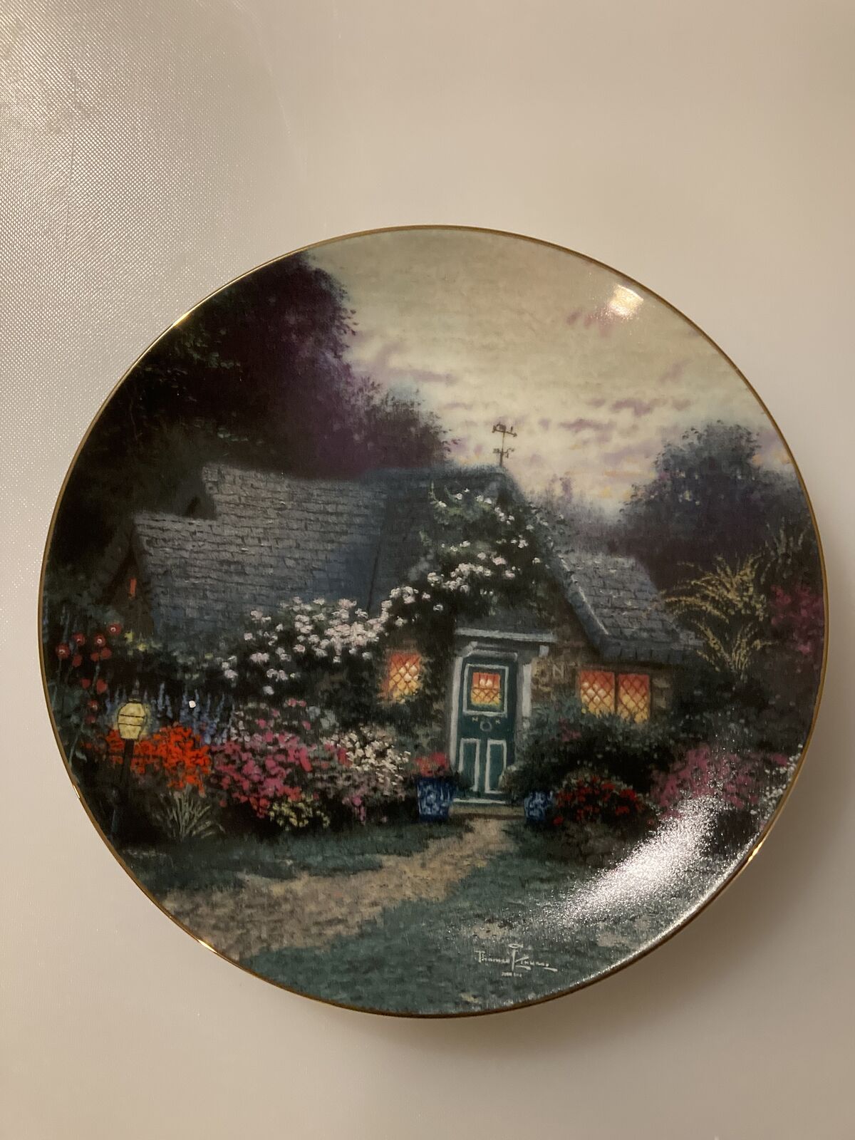 Vintage Thomas Kinkade "Weathervane Cottage" Heirloom Porcelain Collectors Plate