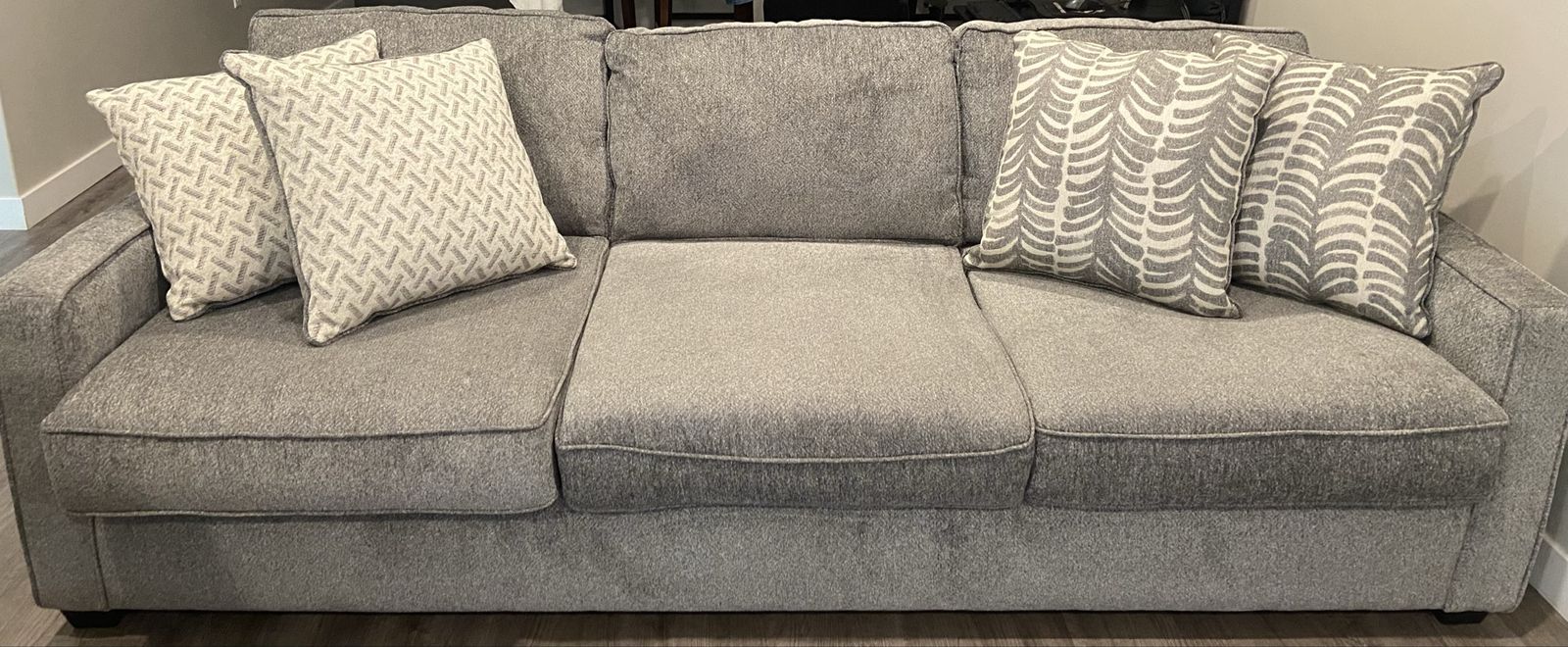 Light gray fabric couch