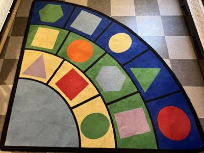 Quarter Circle Classroom Rug 70” Corner Fit