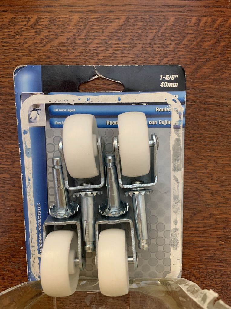 1-5/8-Inch Plastic Stem Casters, 4-Pack