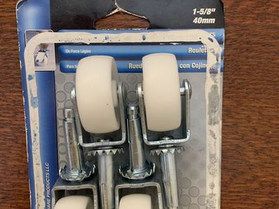1-5/8-Inch Plastic Stem Casters, 4-Pack