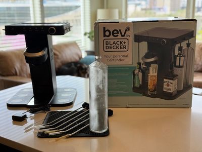 bev by Black+Decker corded cocktail maker with companion bar mat