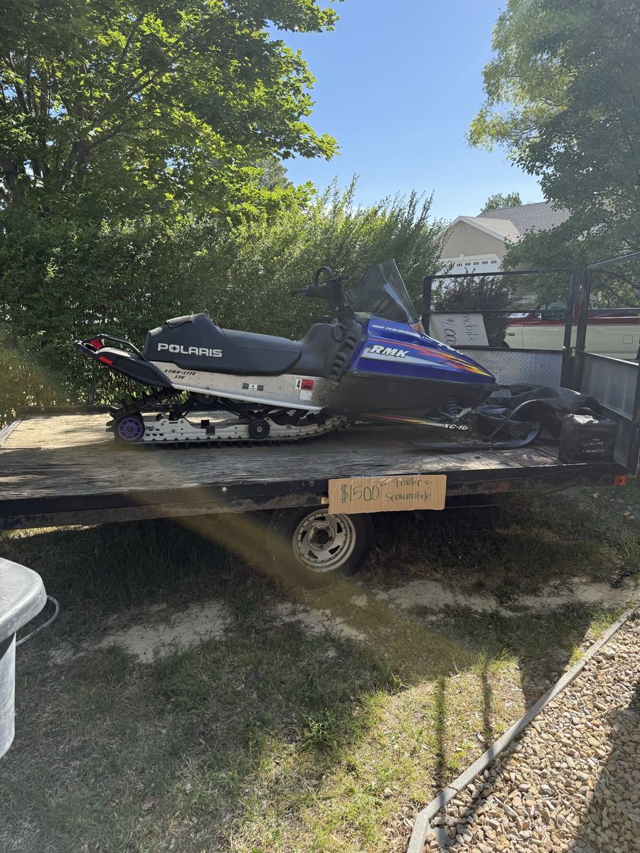 Snowmobile Trailer and Polaris RMK 700