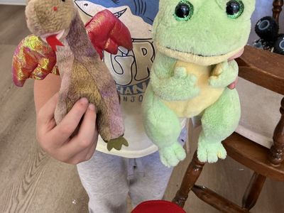 Cute Stuffed Animals - Dragon & Frog Plush Toys - Great Condition