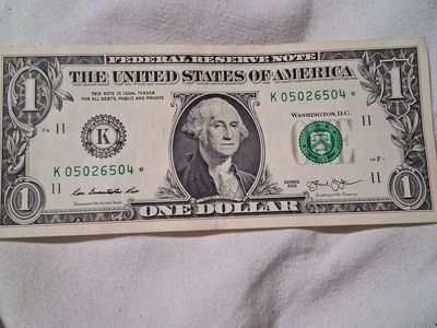 Series 2013 $1 Star Note US Federal Reserve Bank Note Dollar Bill