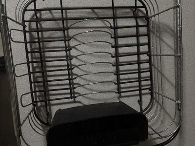 Compact Silver Dish Drying Rack with Black Utensil Holder - Space Saving Kitchen Organizer