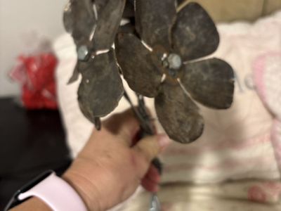 Handcrafted Welded Metal Flower Bouquet - Rustic Garden & Home Decor