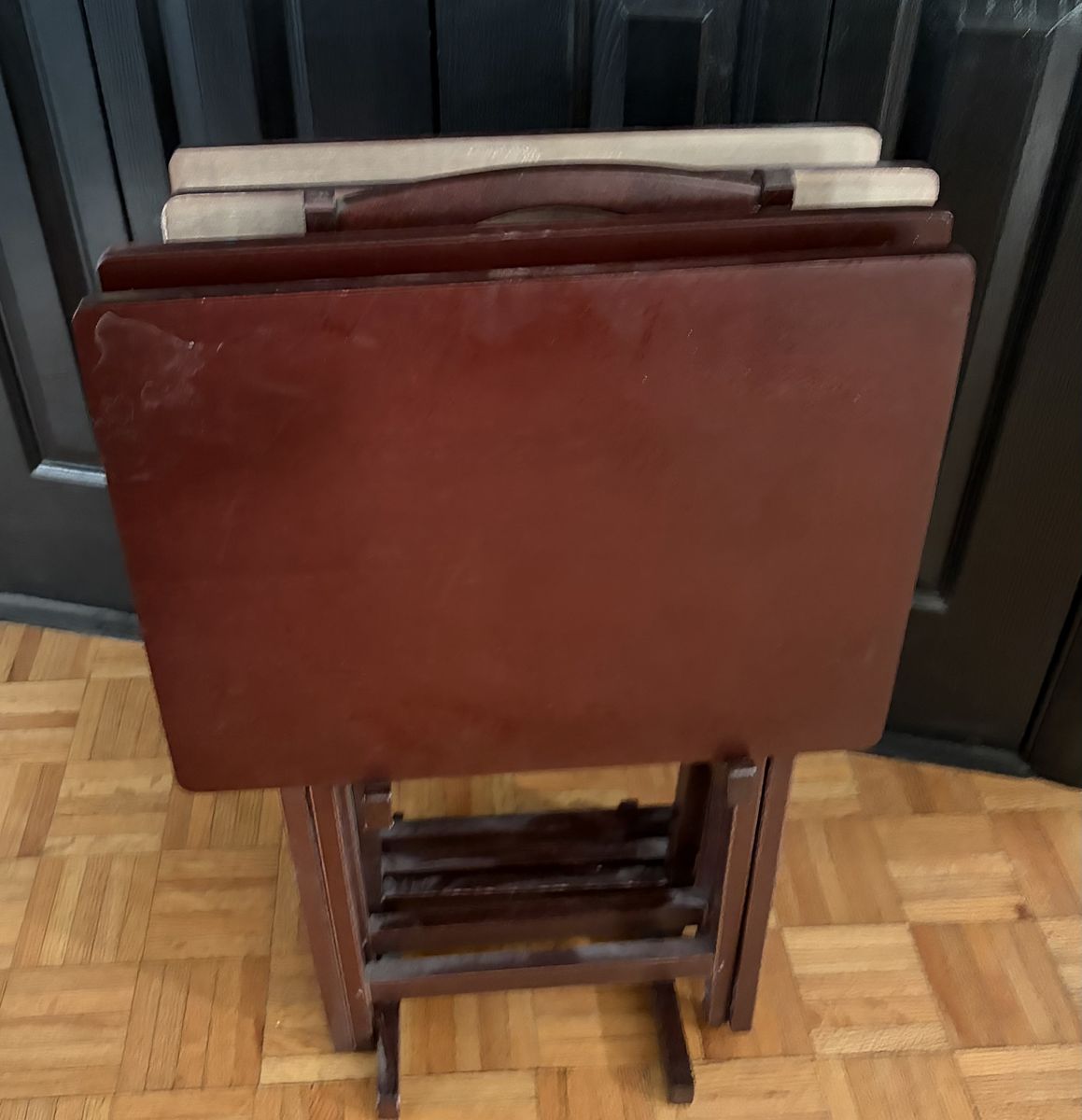 4 Folding TV tray/table set