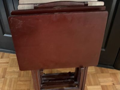 4 Folding TV tray/table set