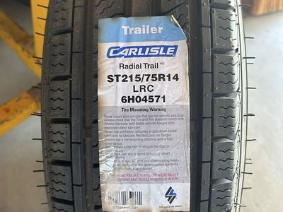 Carlisle Radial Trail HD ST215/75R14 LRC Trailer Tire - New