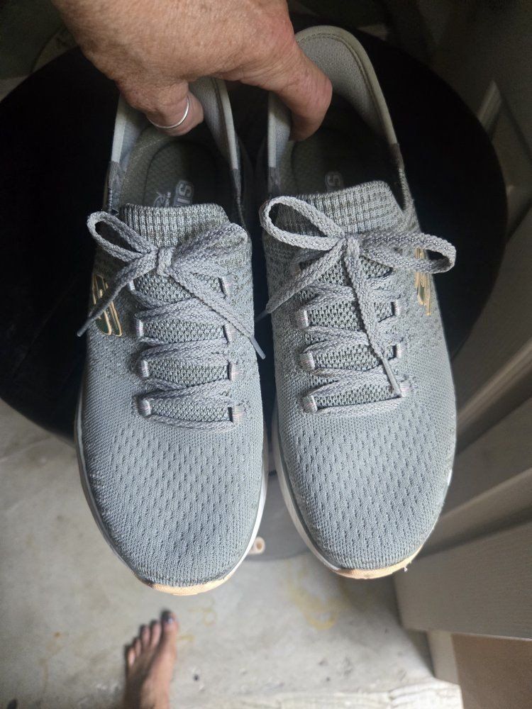 Skechers Slip-ins Hands Free Memory Foam Sneakers Gray - Women's 7.5