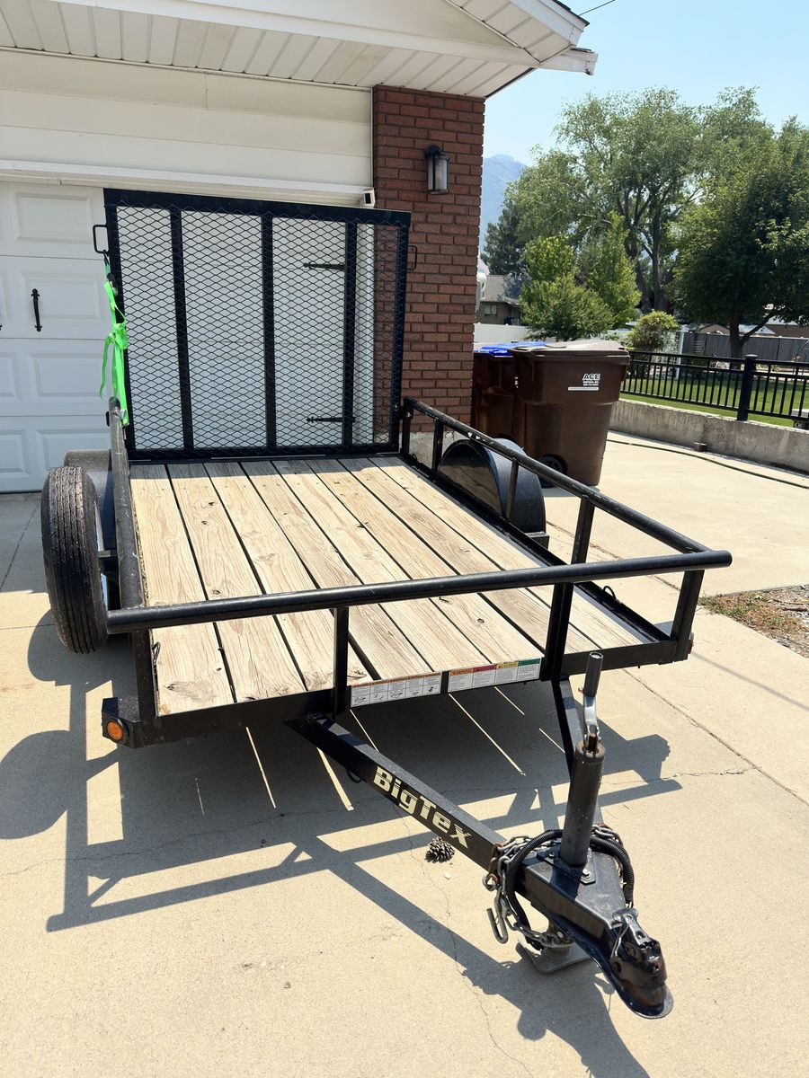 BigTex 5x8 Single-Axle Utility Trailer with Rear Ramp