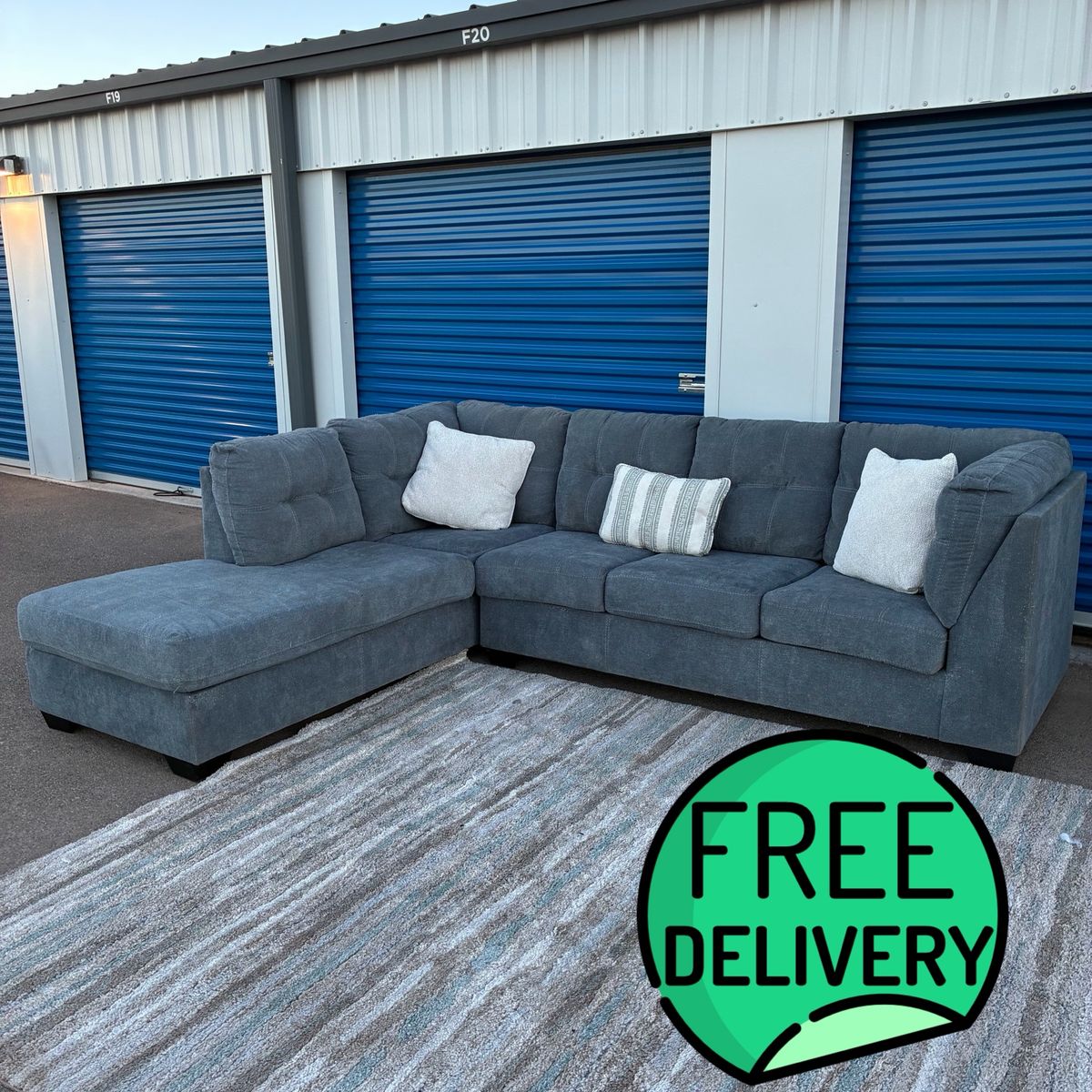 Ashley Modern Grey Sectional-FREE DELIVERY-