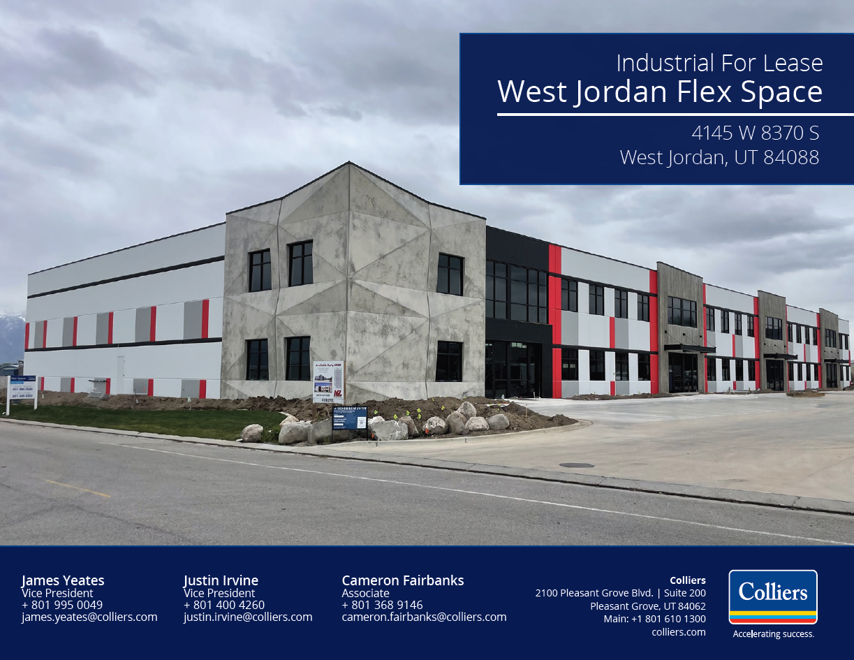 New Flex/Warehouse Units for Lease in West Jordan - 4,080 to 16,320 SF Available