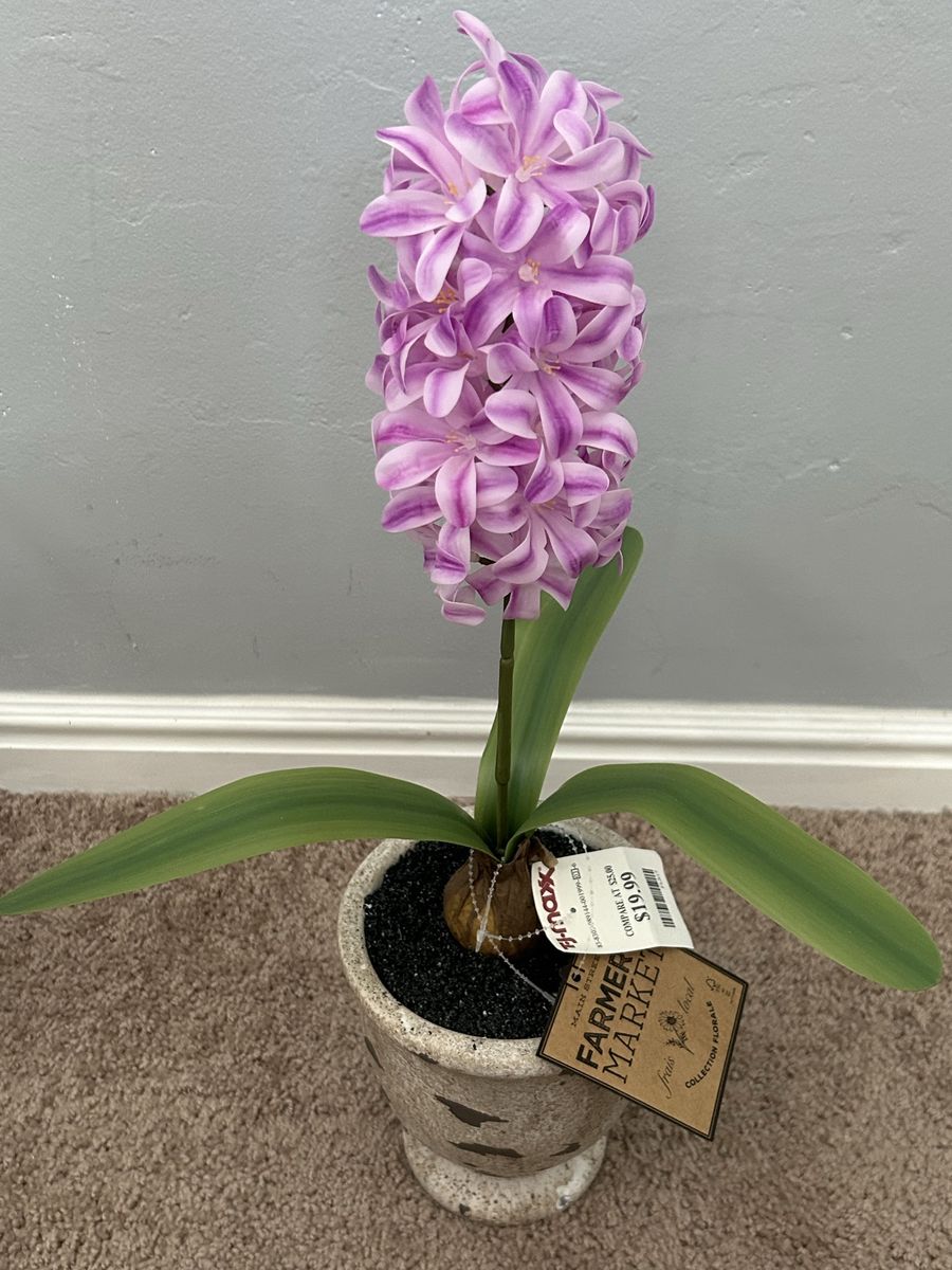 Farmer Market Artificial Purple Hyacinth Flower in Pot