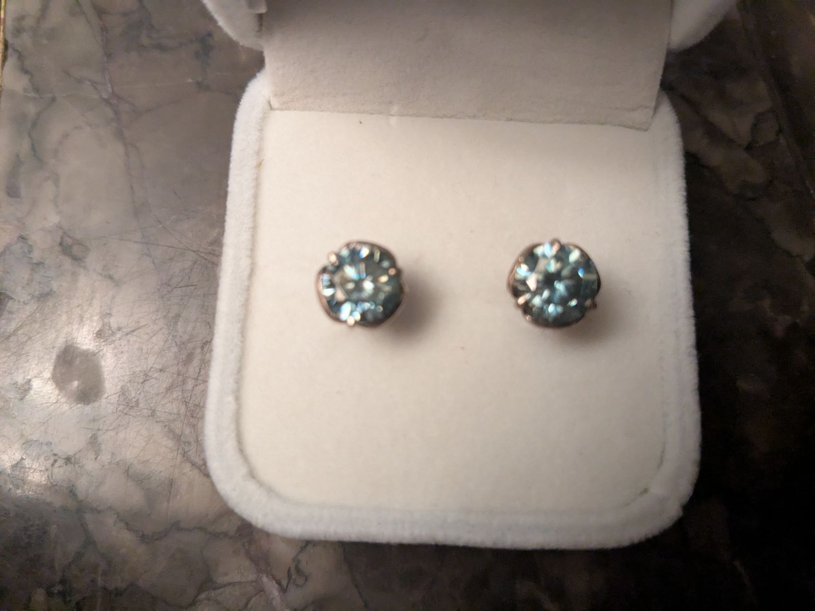3.5Ct Blue Diamond Earrings