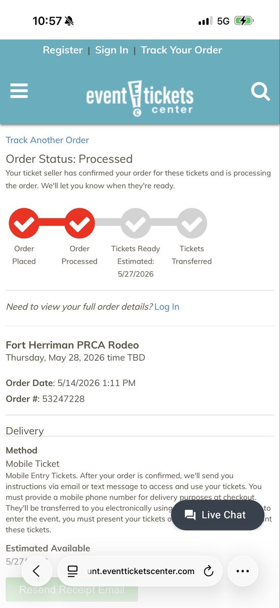 Herriman Rodeo - May 28 5 Tickets $250 OBO