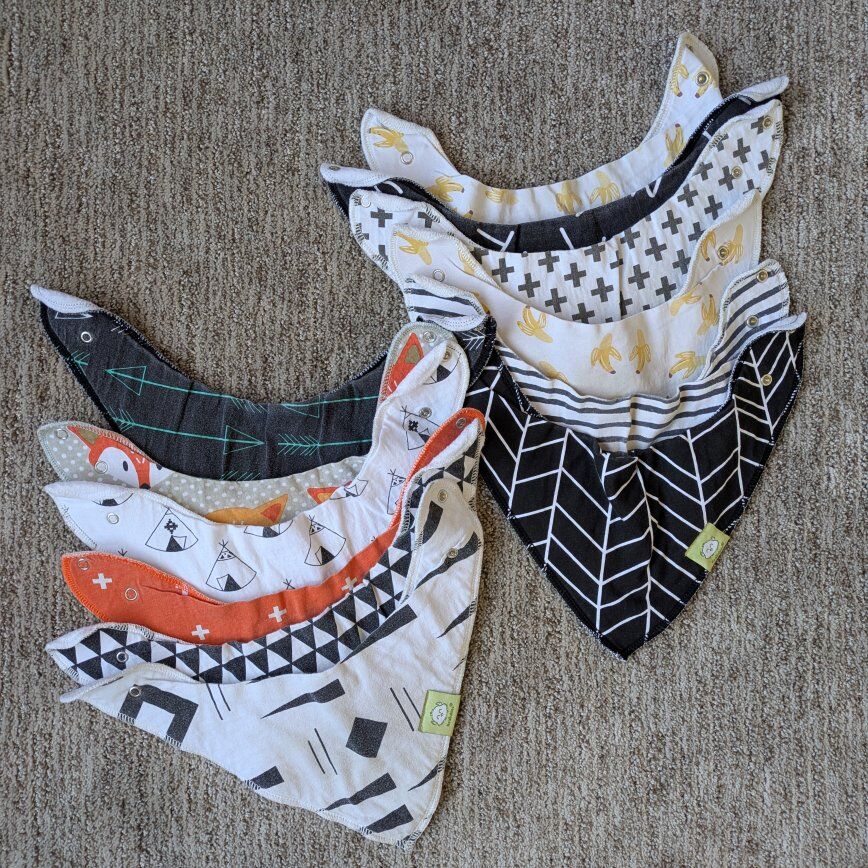 12-Pack Baby/Toddler Bandana Bibs