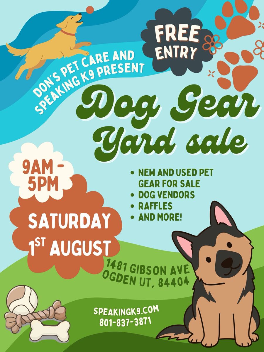 Dog Gear Yard Sale (Free Entry) + Canine First Aid/CPR Class