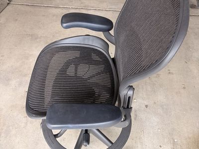Herman Miller Aeron Drafting Stool - Black Mesh Ergonomic Office Chair with Foot Ring