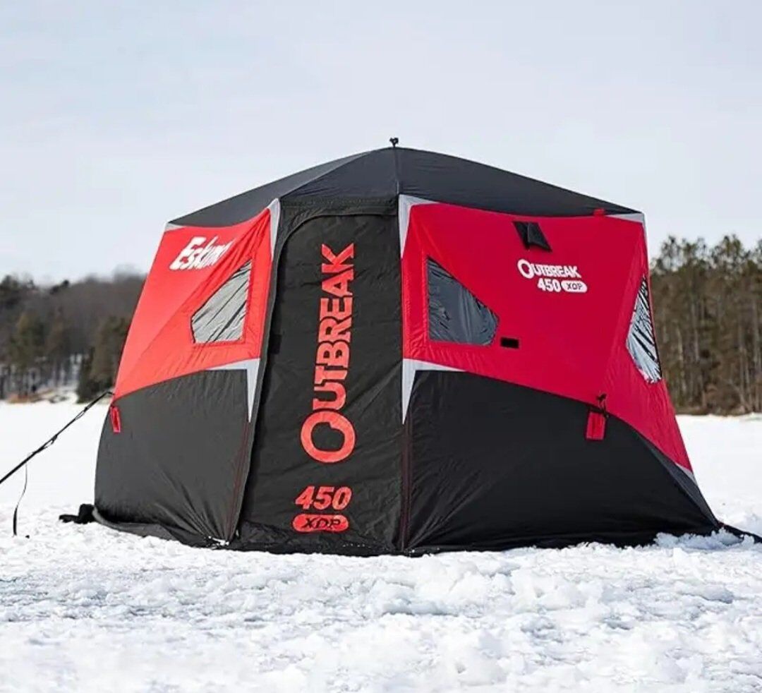 Portable Ice Fishing Shelter, No-Trip Door, 4-5 Pe