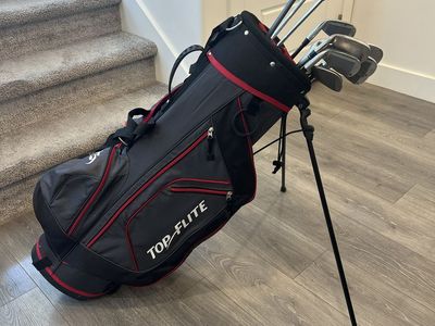 Beginner Golf Club Set with Top-Flite Stand Bag - Graphite Shafts (No Putter)